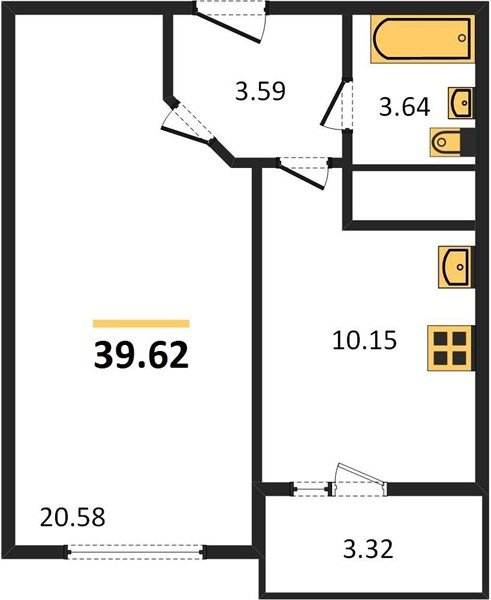 Фото №1: 1-комнатная квартира 42&nbsp;м², 20/22&nbsp;эт. - Берёзовый, Прикубанский внутригородской округ, Витаминкомбинат, мкр. жилой комплекс Огурцы, ул. Целиноградская, 2Ик2