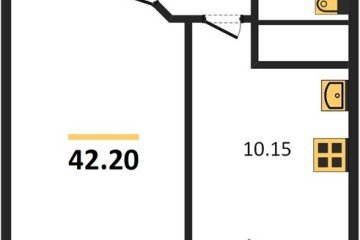 Фото №1: 1-комнатная квартира 42 м², 5/22 эт. - Берёзовый, мкр. жилой комплекс Огурцы, ул. Целиноградская, 2Ик2