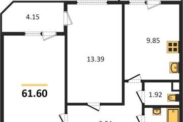 Фото №1: 2-комнатная квартира 61 м², 2/22 эт. - Берёзовый, мкр. жилой комплекс Огурцы, ул. Целиноградская, 2Ик2