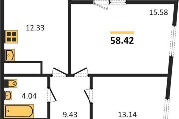 Фото №1: 2-комнатная квартира 63 м², 24/24 эт. - Берёзовый, мкр. Витаминкомбинат,