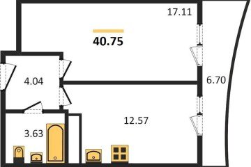 Фото №1: 1-комнатная квартира 46 м², 24/24 эт. - Берёзовый, мкр. Витаминкомбинат,