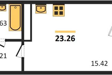 Фото №1: Студия 26 м², 24/24 эт. - Берёзовый, мкр. Витаминкомбинат,