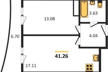 Фото №1: 1-комнатная квартира 46 м², 22/24 эт. - Берёзовый, мкр. Витаминкомбинат,