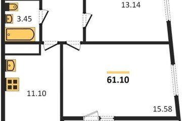 Фото №1: 2-комнатная квартира 61&nbsp;м², 19/24&nbsp;эт. - Берёзовый, мкр. Витаминкомбинат, 