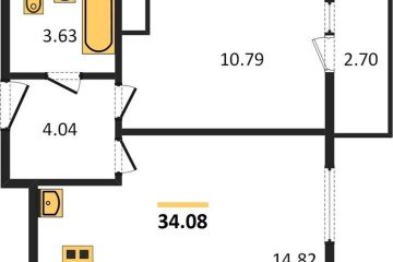 Фото №1: 1-комнатная квартира 38 м², 2/24 эт. - Берёзовый, мкр. Витаминкомбинат,