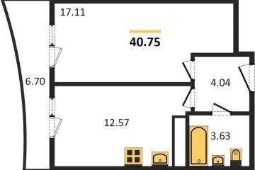 Фото №1: 1-комнатная квартира 46 м², 24/24 эт. - Берёзовый, мкр. Витаминкомбинат,