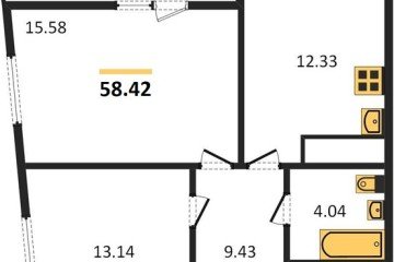 Фото №1: 2-комнатная квартира 63 м², 24/24 эт. - Берёзовый, мкр. Витаминкомбинат,