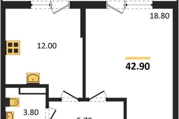 Фото №1: 1-комнатная квартира 42 м², 5/9 эт. - Краснодар, мкр. Прикубанский внутригородской округ,