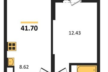 Фото №1: 1-комнатная квартира 43 м², 18/18 эт. - Знаменский, мкр. Родные Просторы,