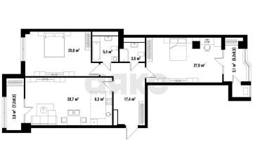 Фото №1: 3-комнатная квартира 115 м², 15/15 эт. - Краснодар, мкр. ЖК Девелопмент Плаза, ул. имени 40-летия Победы, 33Г