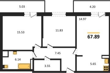 Фото №1: 2-комнатная квартира 74 м², 6/9 эт. - Краснодар, мкр. жилой комплекс Югге,