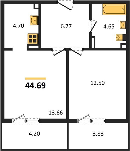 Фото №1: 1-комнатная квартира 50&nbsp;м², 7/9&nbsp;эт. - Краснодар, Прикубанский внутригородской округ, мкр. жилой комплекс Югге