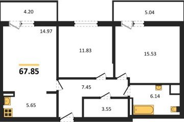 Фото №1: 2-комнатная квартира 74 м², 7/9 эт. - Краснодар, мкр. жилой комплекс Югге,