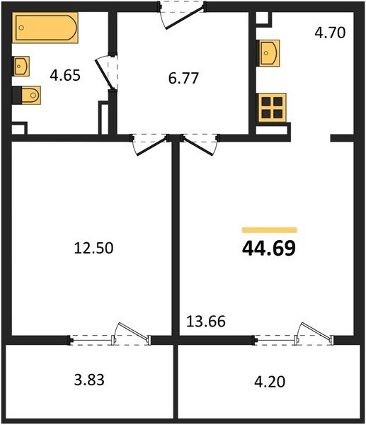 Фото №1: 1-комнатная квартира 50&nbsp;м², 7/9&nbsp;эт. - Краснодар, Прикубанский внутригородской округ, мкр. жилой комплекс Югге