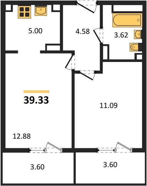 Фото №1: 1-комнатная квартира 44&nbsp;м², 9/9&nbsp;эт. - Краснодар, Прикубанский внутригородской округ, мкр. жилой комплекс Югге