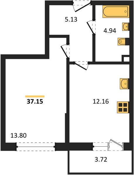 Фото №1: 1-комнатная квартира 39&nbsp;м², 1/9&nbsp;эт. - Краснодар, Прикубанский внутригородской округ, мкр. жилой комплекс Югге