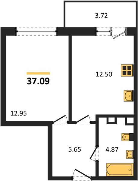 Фото №1: 1-комнатная квартира 39&nbsp;м², 1/9&nbsp;эт. - Краснодар, Прикубанский внутригородской округ, мкр. жилой комплекс Югге