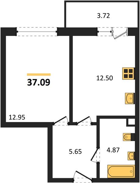 Фото №1: 1-комнатная квартира 39&nbsp;м², 1/9&nbsp;эт. - Краснодар, Прикубанский внутригородской округ, мкр. жилой комплекс Югге