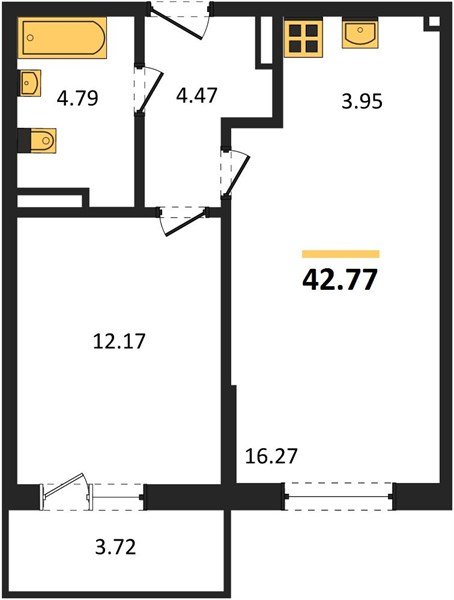 Фото №1: 1-комнатная квартира 45&nbsp;м², 4/9&nbsp;эт. - Краснодар, Прикубанский внутригородской округ, мкр. жилой комплекс Югге
