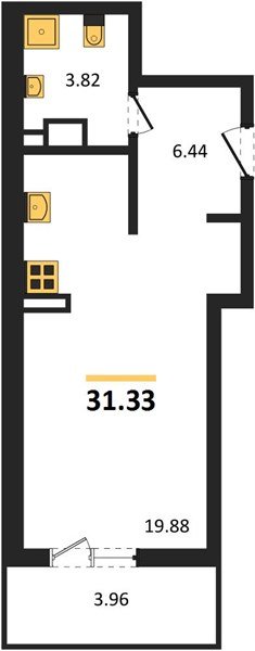Фото №1: Студия 34&nbsp;м², 4/9&nbsp;эт. - Краснодар, Прикубанский внутригородской округ, мкр. жилой комплекс Югге