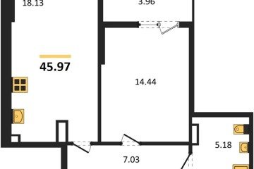 Фото №1: 1-комнатная квартира 48 м², 8/9 эт. - Краснодар, мкр. жилой комплекс Югге,