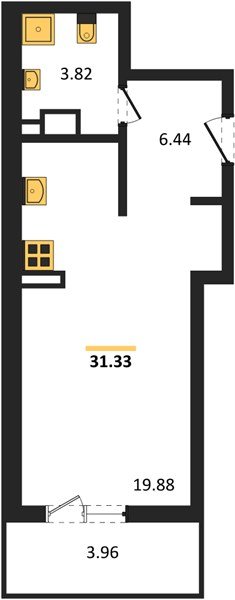 Фото №1: Студия 34&nbsp;м², 9/9&nbsp;эт. - Краснодар, Прикубанский внутригородской округ, мкр. жилой комплекс Югге