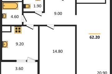 Фото №1: 2-комнатная квартира 65 м², 8/8 эт. - Краснодар, мкр. жилой комплекс Югге,