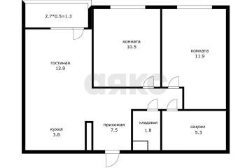 Фото №1: 2-комнатная квартира 54&nbsp;м², 10/16&nbsp;эт. - Краснодар, мкр. жилой комплекс Дыхание, ул. Лётчика Позднякова, 2к14