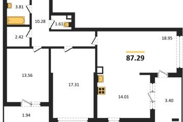 Фото №1: 2-комнатная квартира 92 м², 18/18 эт. - Знаменский, мкр. Родные Просторы,