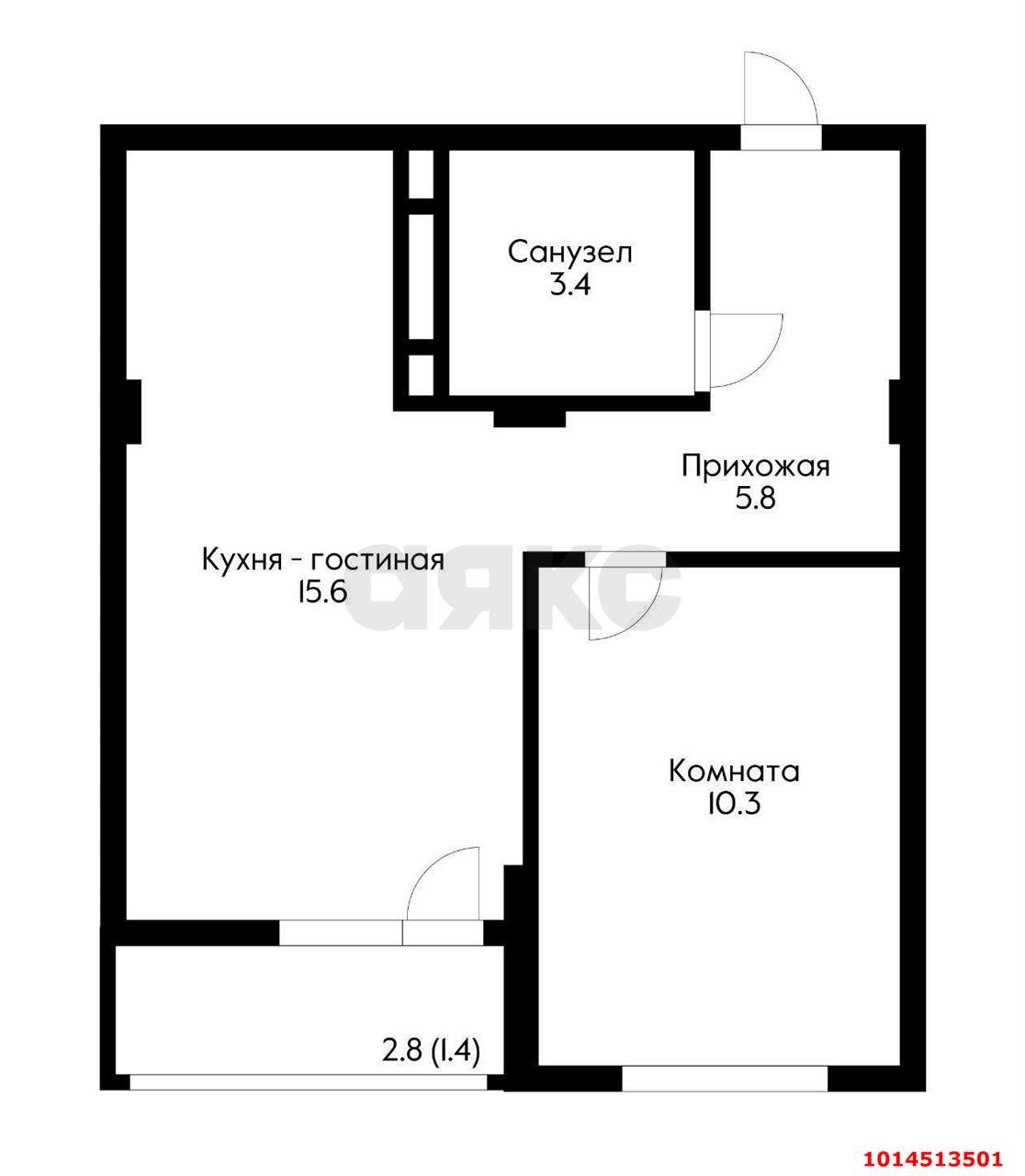 Фото №12: 1-комнатная квартира 39&nbsp;м², 2/15&nbsp;эт. - Краснодар, Прикубанский внутригородской округ, мкр. Фестивальный, ул. Круговая, 4/1к4