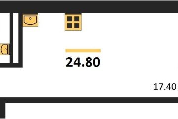 Фото №1: Студия 26 м², 3/3 эт. - Берёзовый, мкр. жилой комплекс Нова Вита, ул. имени А.Н. Лодыгина, 6к17