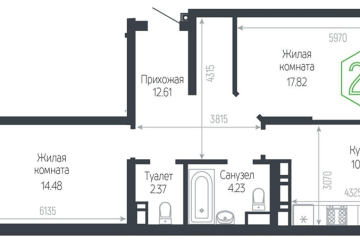 Фото №1: 2-комнатная квартира 65 м², 12/24 эт. - Краснодар, мкр. Черёмушки,