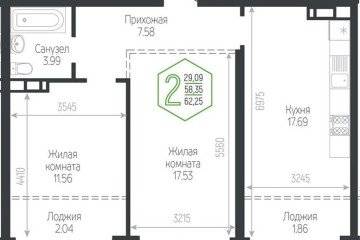 Фото №1: 2-комнатная квартира 62 м², 3/24 эт. - Краснодар, мкр. Черёмушки,