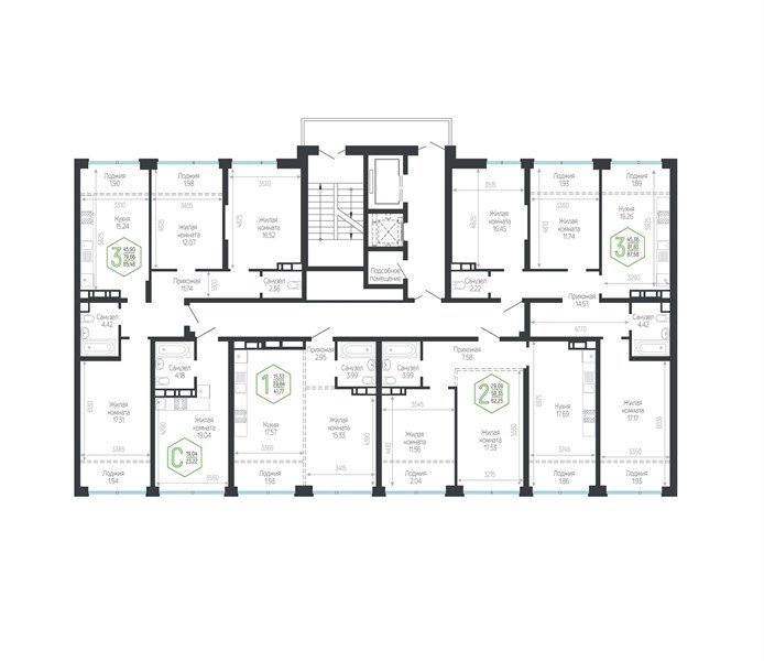 Фото №8: 2-комнатная квартира 62&nbsp;м², 3/24&nbsp;эт. - Краснодар, Центральный внутригородской округ, мкр. Черёмушки
