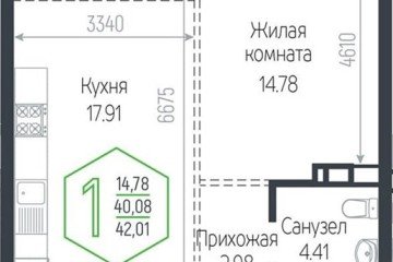 Фото №1: 1-комнатная квартира 42 м², 11/24 эт. - Краснодар, мкр. Черёмушки,