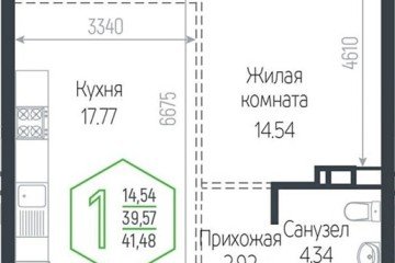 Фото №1: 1-комнатная квартира 41 м², 4/24 эт. - Краснодар, мкр. Черёмушки,