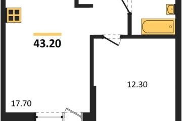 Фото №1: 1-комнатная квартира 43 м², 3/18 эт. - Краснодар, мкр. Парк Победы,