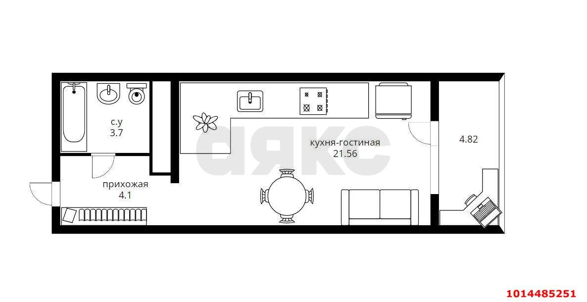 Фото №7: Студия 32&nbsp;м², 21/24&nbsp;эт. - Краснодар, Карасунский внутригородской округ, Гидростроителей, мкр. жилой комплекс Парусная Регата, ул. Автолюбителей, 1Дк3