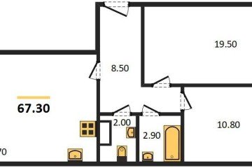 Фото №1: 2-комнатная квартира 67 м², 3/24 эт. - Краснодар, мкр. Парк Победы,