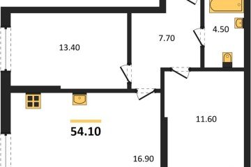 Фото №1: 2-комнатная квартира 54 м², 2/16 эт. - Краснодар, мкр. Догма Парк,