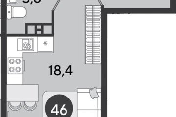 Фото №1: Студия 25 м², 3/9 эт. - Краснодар, мкр. Парк Победы,
