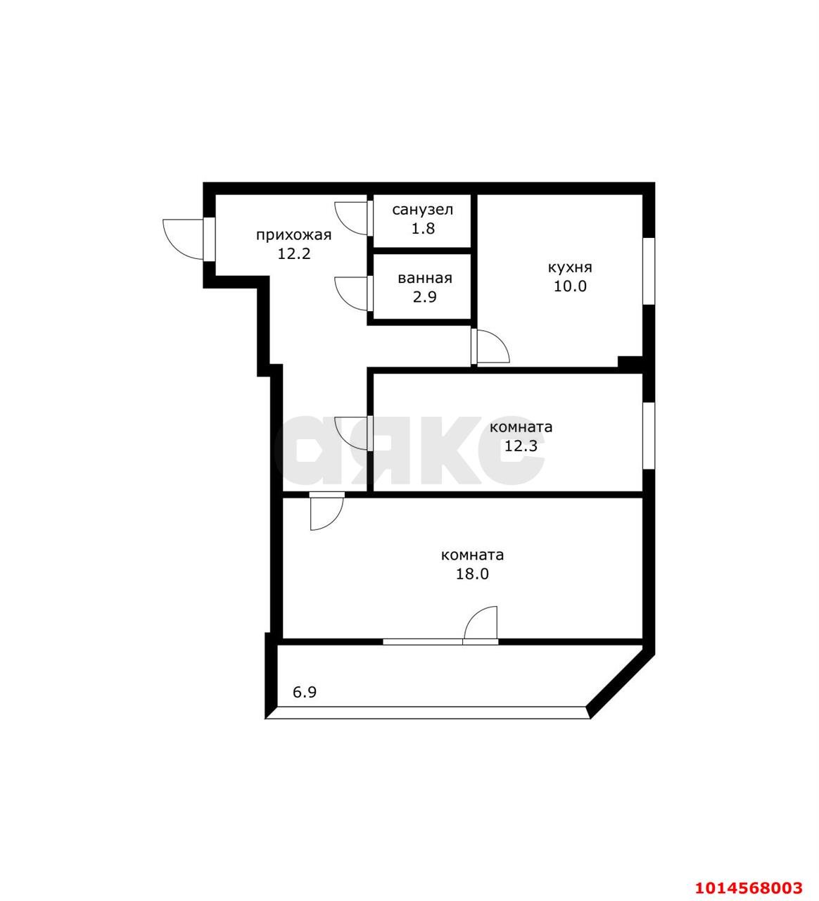 Фото №11: 2-комнатная квартира 60&nbsp;м², 4/6&nbsp;эт. - Яблоновский, мкр. ЖК Европа, ул. Гагарина, 159/1