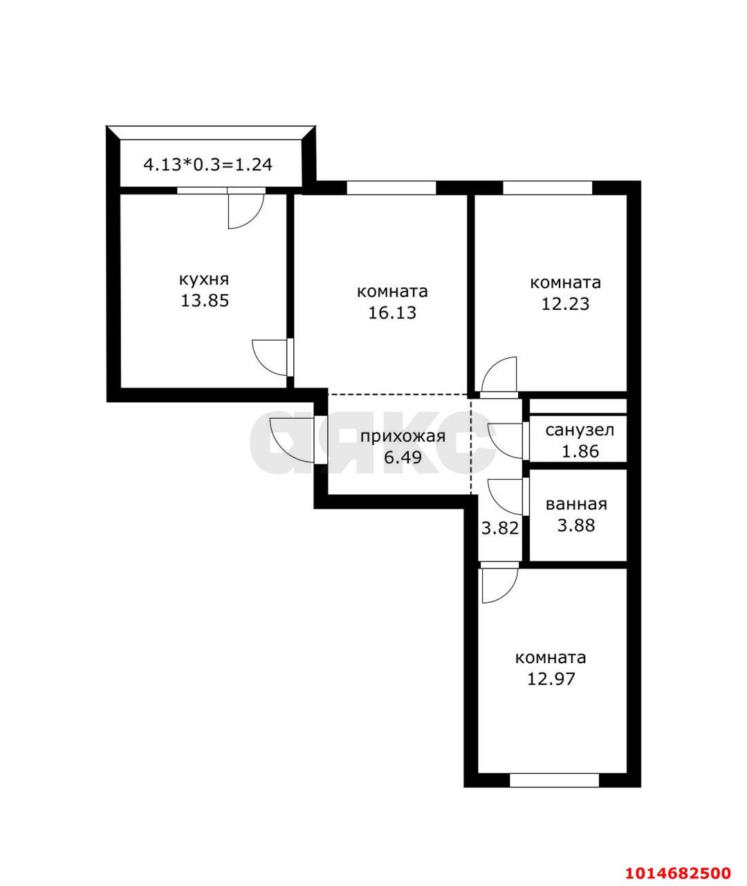 Фото №2: 3-комнатная квартира 75&nbsp;м², 6/9&nbsp;эт. - Краснодар, Прикубанский внутригородской округ, мкр. жилой комплекс Облака, ул. имени Генерала Корнилова, 9