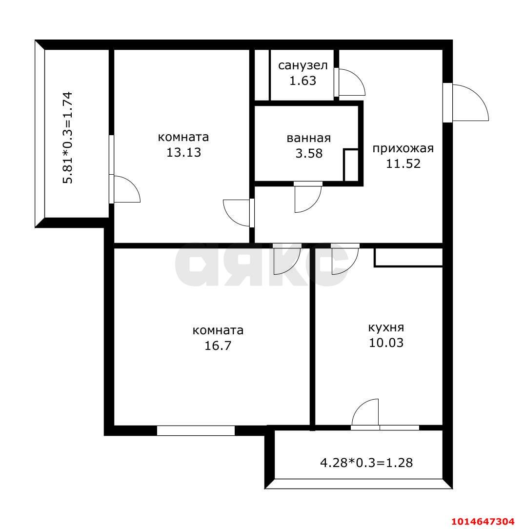 Фото №11: 2-комнатная квартира 58&nbsp;м², 2/18&nbsp;эт. - Краснодар, Прикубанский внутригородской округ, Авиагородок, мкр. ЖК На Стахановской, ул. Стахановская, 1/5к4