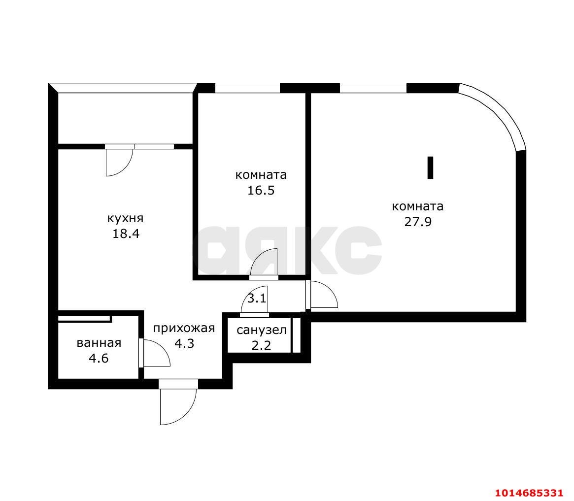 Фото №2: 2-комнатная квартира 81&nbsp;м², 18/18&nbsp;эт. - Краснодар, Прикубанский внутригородской округ, мкр. культурный квартал Эрмитаж, ул. им. Мурата Ахеджака, 26