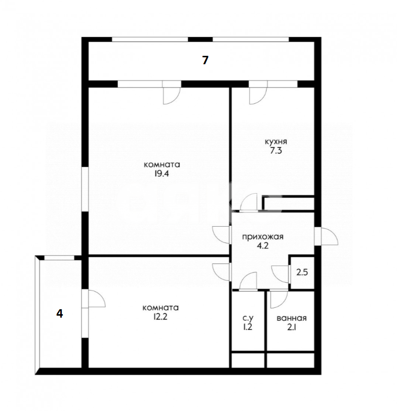 Фото №18: 2-комнатная квартира 60&nbsp;м², 3/12&nbsp;эт. - Сочи, Центральный, мкр. Заречный, ул. Вишнёвая, 34