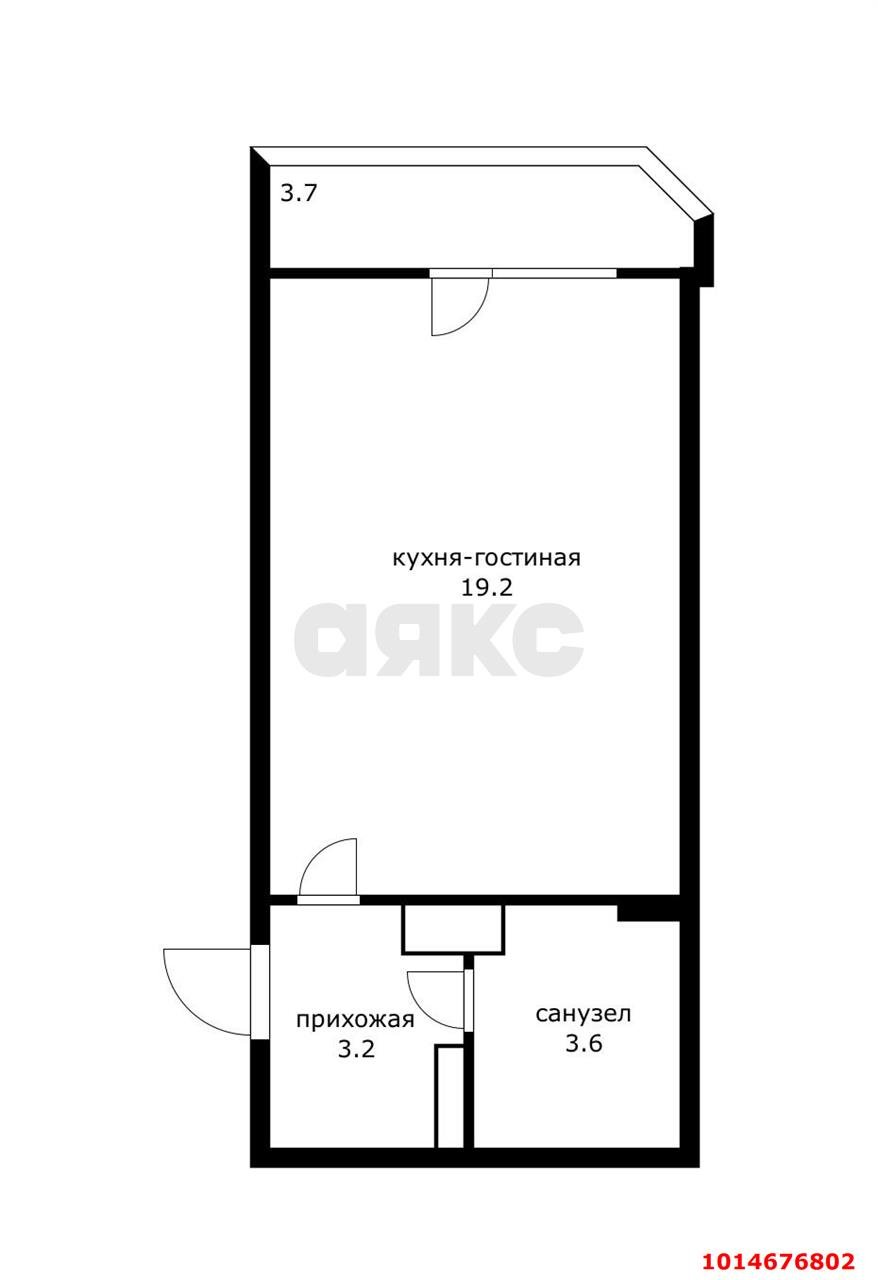 Фото №2: Студия 29&nbsp;м², 20/23&nbsp;эт. - Краснодар, Карасунский внутригородской округ, Камвольно-суконный Комбинат, мкр. ЖК Урал, ул. Уральская, 87/7