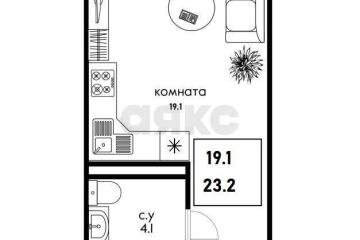 Фото №1: Студия 23 м², 14/24 эт. - Краснодар, мкр. Черёмушки, ул. Обрывная, 132