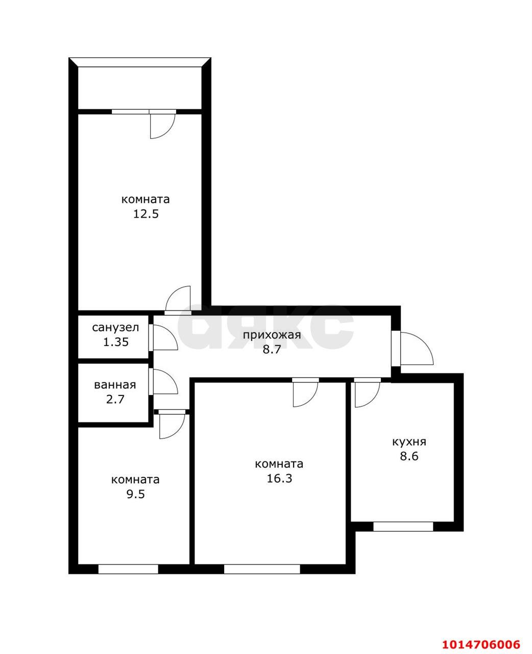 Фото №7: 3-комнатная квартира 61&nbsp;м², 5/9&nbsp;эт. - Краснодар, Карасунский внутригородской округ, мкр. Гидростроителей, ул. имени Дмитрия Благоева, 23