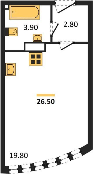 Фото №1: Студия 26&nbsp;м², 5/16&nbsp;эт. - Краснодар, Прикубанский внутригородской округ, мкр. жилой комплекс Самолёт-6